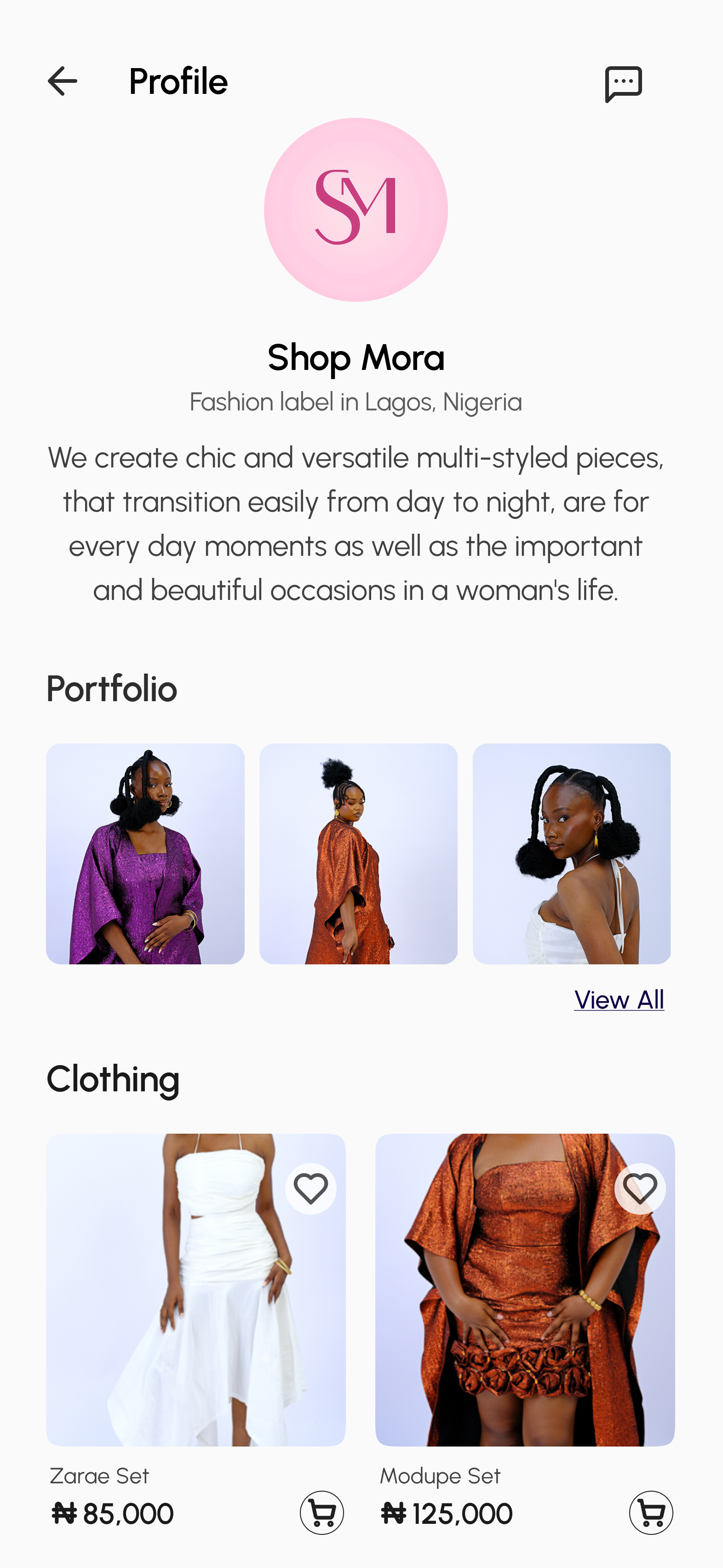 Brand profile on Majen